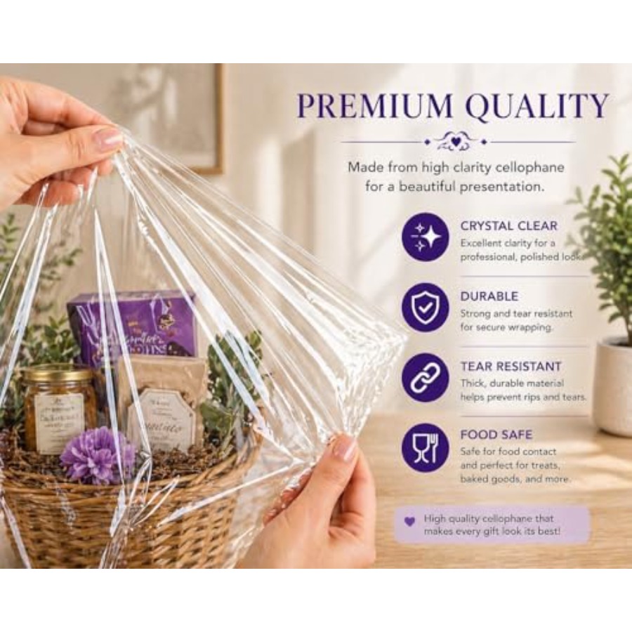 Sacos de Celofane para Cestas  - Cellophane Wrap Clear avaliação e preço