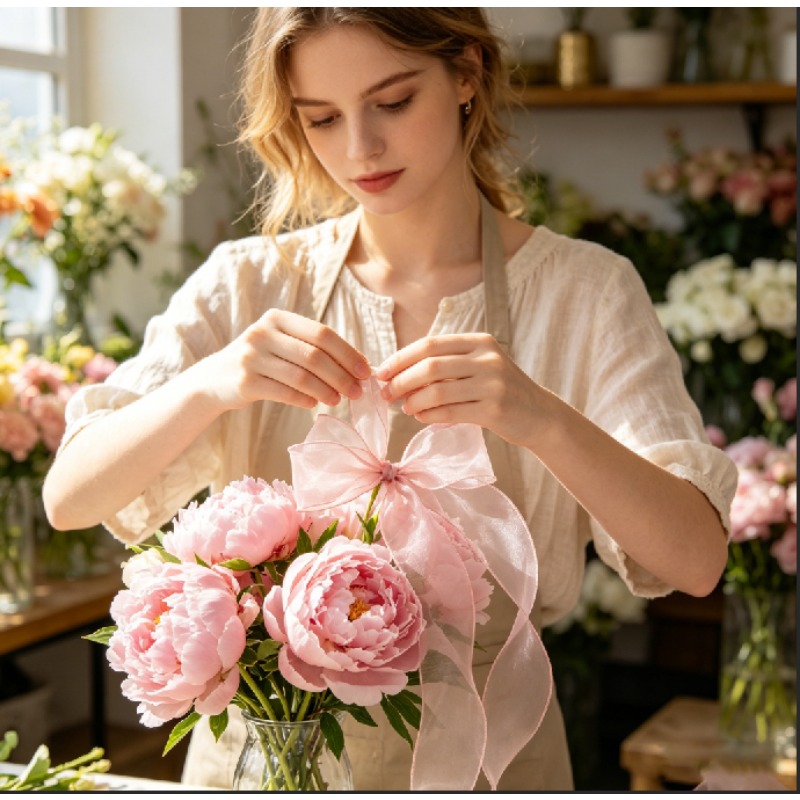 Fita de organza ondulada de 10 - Florist Supply Ribbon avaliação e preço